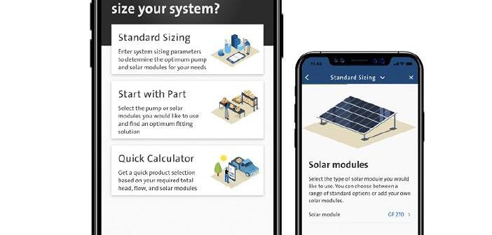 Die App Grundfos GO Solar steht in den App Stores zur Verfügung